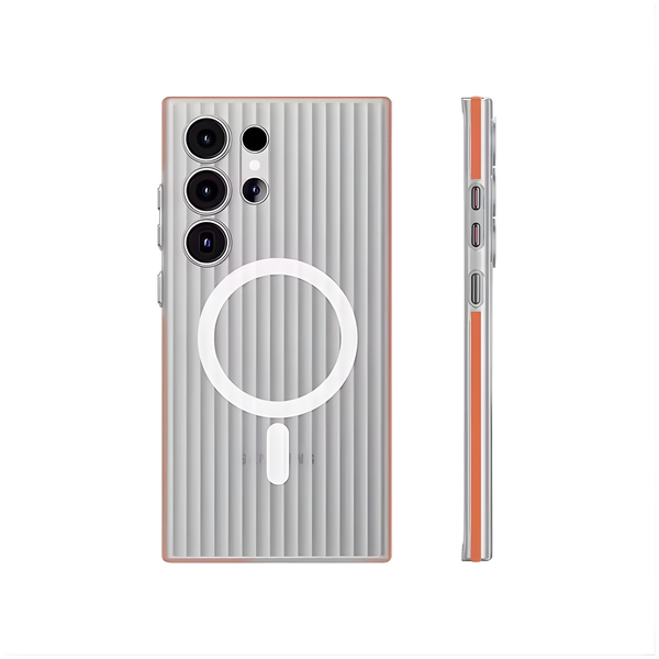 CaseBase Ultra-Thin Semi-Transparent Corrugated Case — Compatible With MagSafe (S24 Ultra / S25 Ultra)